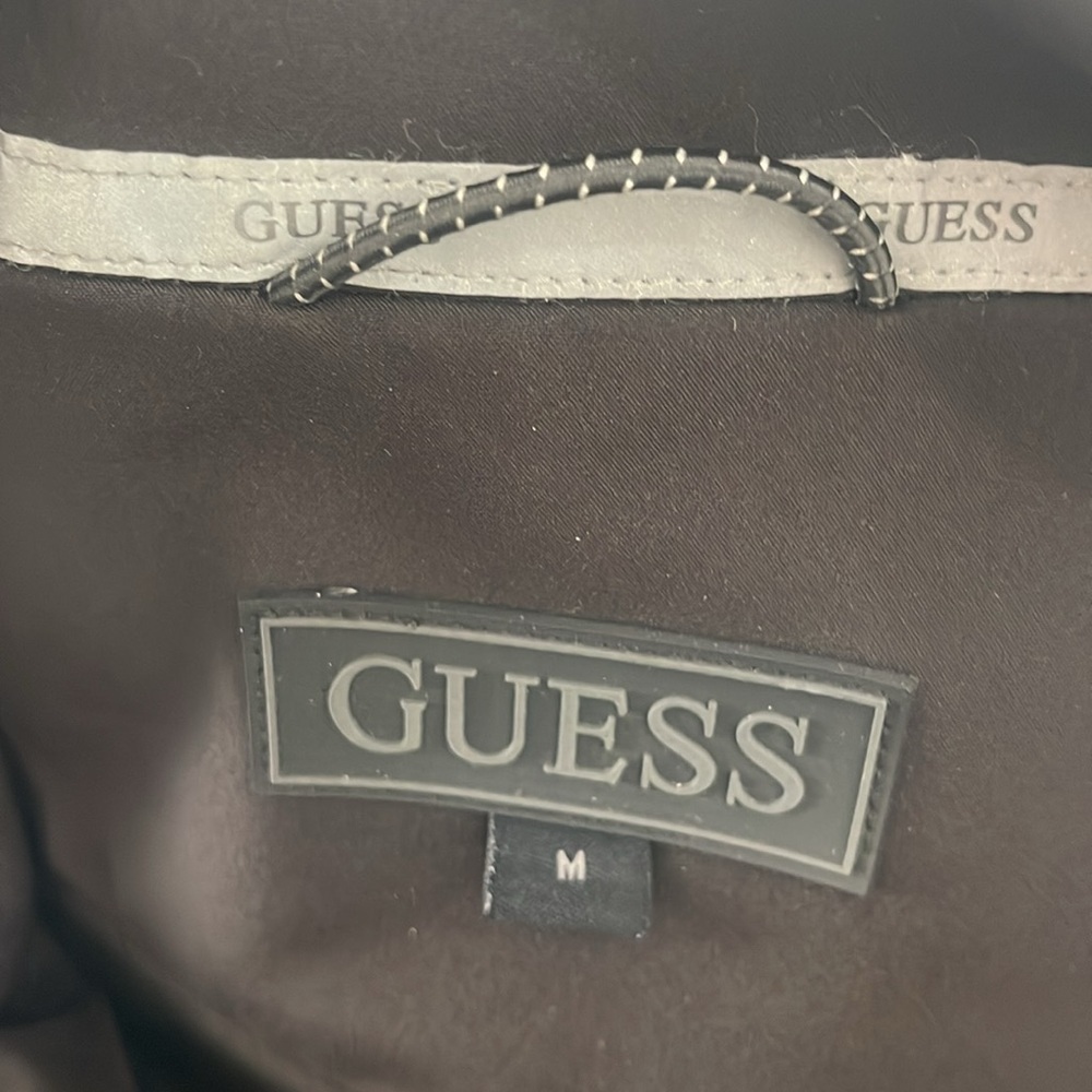 Guess men’s soft shell black nylon full zip up jacket size M - Picture 7 of 10